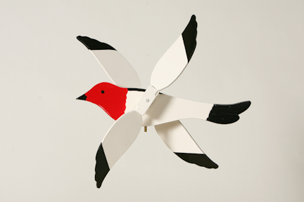 Classic Red-Headed Woodpecker Whirligig