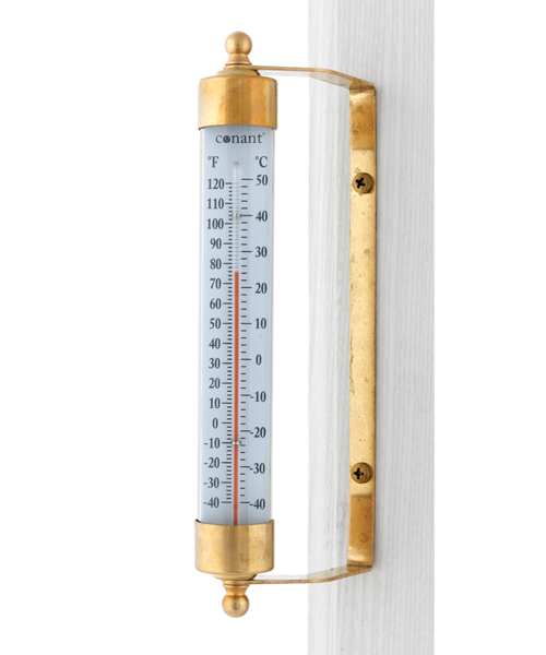 Vermont Outdoor Thermometer & Rain Gauge Combo, Solid Brass Outdoor Weather  Instruments at Fiddle Creek Farms