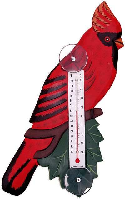 Weather or Not Window Thermometer Cardinal