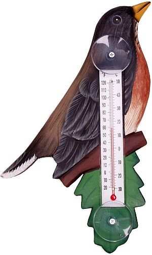 Weather or Not Window Thermometer Robin