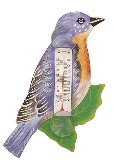 Weather or Not Window Thermometer Bluebird