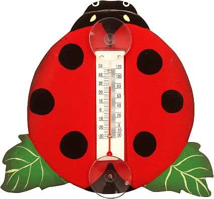 Weather or Not Window Thermometer Ladybug