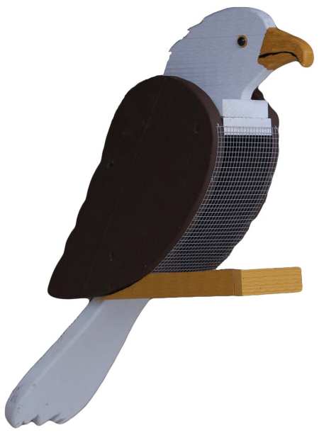 Amish Handcrafted Wooden Bird Feeder Bald Eagle