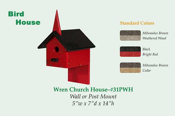 Amish Recycled Poly Wren Church House