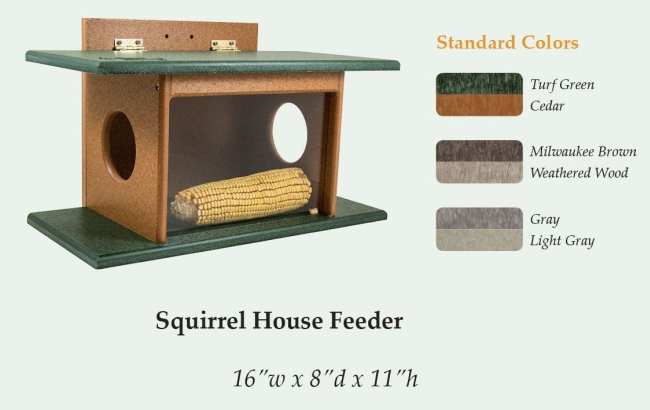 Amish Recycled Poly Squirrel House Feeder