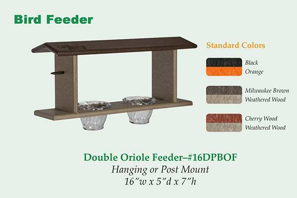 Amish Recycled Poly Double Oriole Feeder